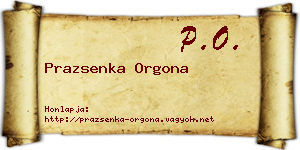 Prazsenka Orgona névjegykártya